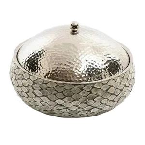 Cacerola Decorativa de Metal con Incrustaciones de Madreperla, Diseño Floral, Asa de Acero Inoxidable, Tapa para Cacerola, para Hogar y Hotel - Product Image 1