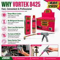 Perbaikan Kebocoran Refrigeran Universal R134a R1234yf R12 |   6ml Ester Poliol POE |   VORTEK VK8425 |   AC/HVAC/R HENTIKAN KEBOCORAN |   Taiwan