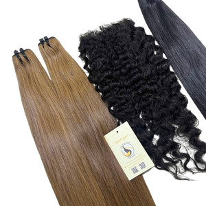 Extensiones de Cabello Humano Vietnamita Ondulado Natural con Nudos Pequeños en Cierre HD, Trama a Máquina, Doble Trama, Paquetes de Cabello con Extensiones - Product Image 1