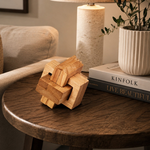 Jeu de puzzle en bois artisanal à emboîter |   Jeu de logique IQ pour adultes et enfants |   Cadeau éducatif : puzzle de voyage pour bureau - Product Image 4