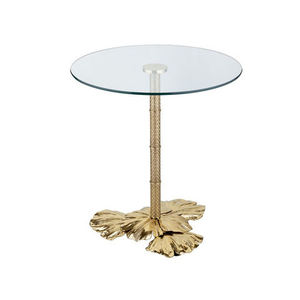 Table d'appoint de luxe en métal avec plateau en marbre blanc, design unique, fabrication artisanale, vente en gros, table basse élégante pour salon - Product Image 3
