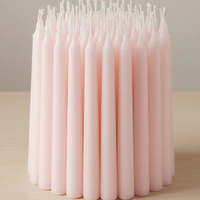 Rosa Handgetauchte Paraffin-Wachskerzen Rauchfrei Großpackung für Weihnachten & Ostern, Geburtstage & Hochzeiten