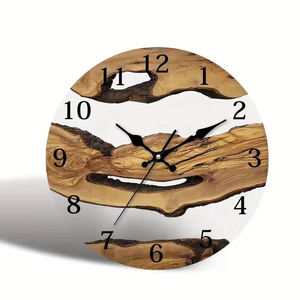 Top Selling Epoxy Resin and Wood <b>Wall</b> <b>Clock</b> Home and Office <b>Wall</b> Decorative Custom Handmade <b>Modern</b> Style Minimalist <b>Clock</b> - Product Image 3
