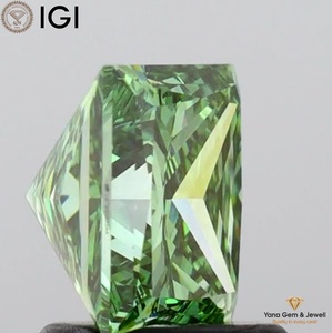 Anillo Solitario Premium con Diamante Cultivado en Laboratorio CVD de 1.50 Quilates, Corte Princesa, Color Verde Intenso, Claridad VS1, Certificado IGI - Product Image 5