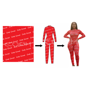 Body de Manga Larga con Cuello Alto para Mujer, Ajustado, con Estampado de Logotipo en Toda la Superficie |   Proveedor de Ropa Urbana Personalizada OEM - Product Image 2