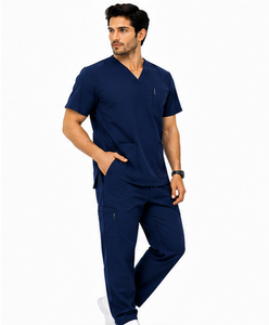 Nouveaux uniformes médicaux pour hommes, 2 pièces, style jogger, tissu extensible respirant, vêtements de travail pour médecins, vente en gros - Product Image 5