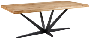 Table à manger en bois d'acacia à bord naturel de style industriel avec pieds en métal pour la maison, la cuisine, le café, les banquets de mariage, les fêtes, les restaurants - Product Image 2