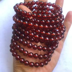 Cuentas de granate rojo anaranjado natural, cuentas redondas sueltas, medio hilo para la fabricación de joyas, manualidades DIY - Product Image 5