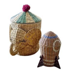 Cesta de Almacenamiento de Jacinto de Agua con Diseño de Elefante de Circo, Decoración Animal, Linda, para Niños, Decoración de Habitación Infantil, Acogedora, Decorativa, para Baby Shower - Product Image 1