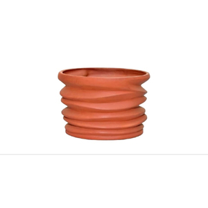 Jardinière artisanale en terre cuite naturelle rouge, design Art Déco écologique pour l'extérieur – Cadeau idéal pour la retraite et Diwali - Product Image 2