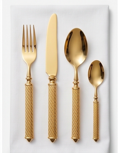 Ensemble de couverts de luxe élégant avec poignée en or pour table à manger mariage cuisine et restaurant décoration de vaisselle - Product Image 1