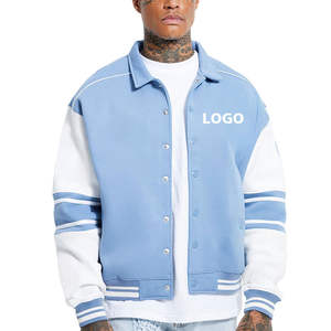 Men's Solid Color Winter Letterman Jacket-Customizable Color Size Breathable Quick-Dry Eco-Friendly Fabric Stand Collar - Product Image 1