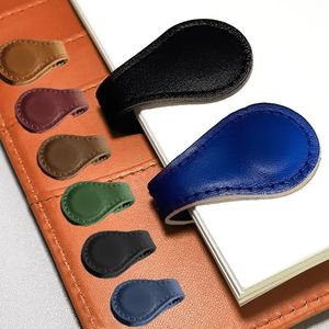 Segnalibri magnetici in pelle sintetica su due lati realizzati a mano in stile retrò colori vivaci (rosso verde marrone blu nero arancione) perfetti - Product Image 4