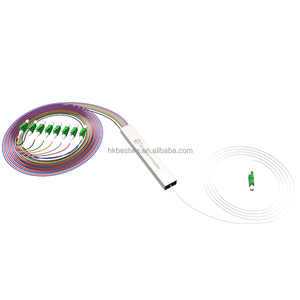 Baja pérdida de inserción FTTH 1M Cable de fibra 1x8 Divisor óptico Mini acero Tude tipo PLC Splitter con LC APC - Product Image 5