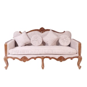 Classic <b>Sofa</b> Made Of Solid Mahogany <b>Wood</b> High Quality With Upholstery and Natural NC For Indoor Use - Product Image 1
