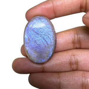 Pierres précieuses en pierre de lune africaine naturelle de haute qualité, finement polies, pour la fabrication de bijoux, matériau cristallin - Product Image 1