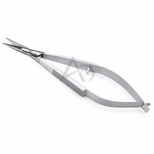 Ciseaux droits à ressort blancs mats personnalisables avec logo, légers, pour manucure et sourcils, en acier inoxydable - Product Image 1