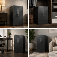 Caja Fuerte de Seguridad de Acero de 80 cm para Oficina en Casa, con Huella Dactilar y Código Digital, Antirrobo