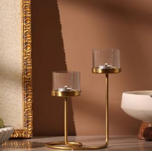 Portavelas de Lujo Hecho a Mano con Alambre de Latón Ecológico y Resistente al Calor para Decoración de Mesa en Navidad y Pascua - Product Image 3