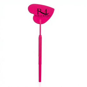 Nouveau produit : Miroir rose foncé avec revêtement poudré, en forme de cœur, pour extensions de cils et poignée diamantée - Product Image 5