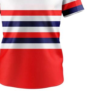 เสื้อเบสบอลสีขาวแดงสำหรับผู้ชาย แบบติดกระดุมด้านหน้า ชุดทีม น้ำหนักเบา ระบายอากาศได้ดี เสื้อกีฬาเบสบอล - Product Image 5