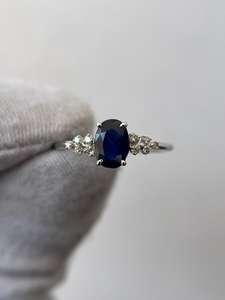 Bague en saphir bleu royal, saphir naturel, bague de fiançailles en saphir bleu, cadeau pour un être cher, bijoux - Product Image 2