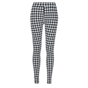 Leggings pour femmes à motif pied-de-poule, taille haute, extensibles, coupe skinny, imprimés, style mode, décontractés - Product Image 6