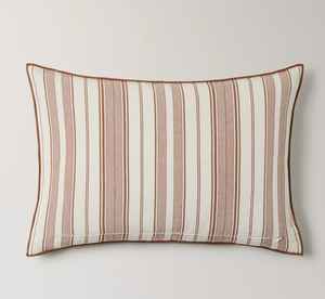 Housse de coussin décorative 100 % coton tissé à rayures, style bohème et campagnard, pour canapé, avec rayures teintes en fil - Product Image 3