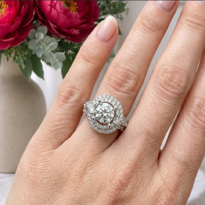 Bague semi-montée classique en or blanc 18 carats de haute qualité avec diamant véritable taille brillant rond pour femme – Idéale pour les fêtes, mariages et fiançailles – Offre exceptionnelle - Product Image 3