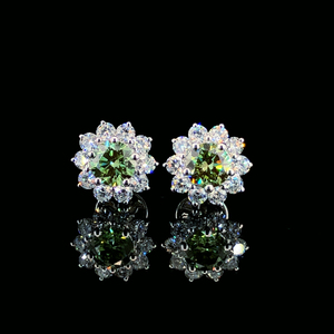 Boucles d'oreilles de luxe en or avec diamants de laboratoire, couleur E, taille brillant rond, 2,94 ct, clarté VVS2, bijoux fins pour femmes, boucles d'oreilles clous haut de gamme - Product Image 1