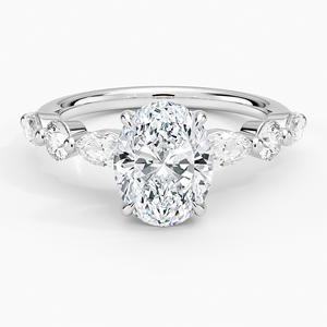 Anillo de Compromiso Grand Versailles con Moissanita y Engaste de Puntas, Chapado en Oro de 14K, para Boda y Aniversario - Product Image 5