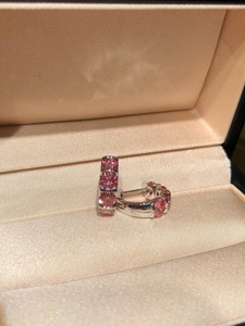 Pendientes de Aro de Oro Blanco de 14K con Diamantes Rosados Cultivados en Laboratorio, Engaste de Media Bisel, 4.0mm, Joyería Elegante y Delicada para Mujer, Regalo para Fiesta - Product Image 6