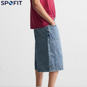 กางเกงยีนส์ขาสั้นผู้ชายแฟชั่นสไตล์ไฮสตรีท แห้งเร็ว ระบายอากาศดี เป็นมิตรกับสิ่งแวดล้อม ขายส่ง กางเกงขาสั้นผู้ชายทรงหลวมสั่งทำได้ - Product Image 4