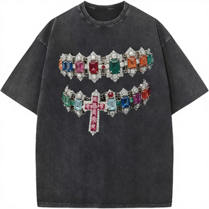 เสื้อยืดหรูหราสั่งทำพิเศษ พิมพ์ลายดิจิทัล ผ้าหนา 250gsm ทรงครอป ทรงปกติ สีซีดแบบซันเฟด ผ้าฝ้าย 100% คอกลม แขนสั้น สำหรับผู้ชาย - Product Image 1