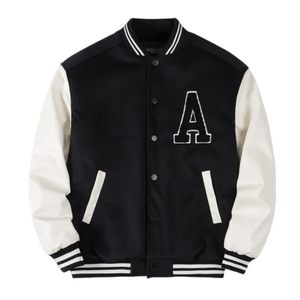 Blouson Bomber d'Hiver Patchwork Brodé Vintage Streetwear Letterman - Product Image 1