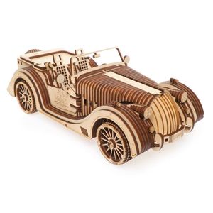 DIY Wooden Vintage Convertible <b>Car</b> <b>Model</b> Kit | 3D Laser Cut Wooden Puzzle Classic Roadster Mechanical Assembly <b>Model</b> Decor Gift - Product Image 3