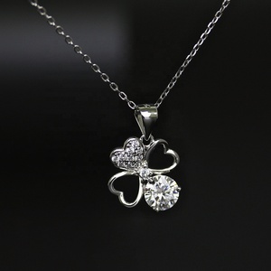 Collier trèfle à quatre feuilles porte-bonheur en argent sterling 925 avec diamant Moissanite certifié, bijoux Destiny, vente chaude - Product Image 4