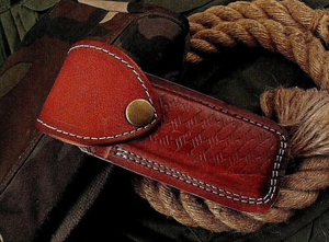 Handmade Leather Pouch Folding Knife Handcrafted Steel Blade Folding Pocket <b>Tool</b> Leather Case Outdoor Adventure Camping - Product Image 6
