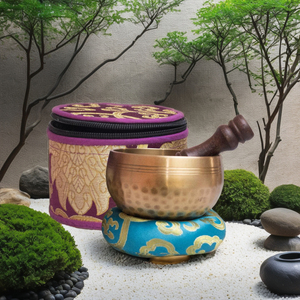 Nhỏ Tây Tạng Brass Hát Bát 3.15 Để 8 Inch Handmade búa Thiết Lập Từ Nepal Lý Tưởng Cho Thiền Định Và Chữa Bệnh - Product Image 6