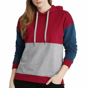 Women's Casual Acid Wash Vintage Plain Dyed Hoodies Pockets Color <b>Block</b> Pullover Long Sleeve Winter Premium Cotton OEM - Product Image 2