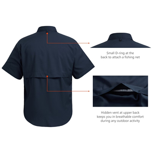 Nueva Llegada, Camisas de Pesca para Hombre con Protección Solar UPF50, Camisas de Pesca de Manga Corta Personalizadas con Botones, Estilo Estadounidense - Product Image 3