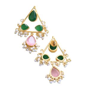 Pendientes de Latón de Exportación al por Mayor, Diseño de Piedra Natural en Bruto, Acabado de Latón Antiguo, Hipoalergénicos, Seguros de Usar, Premium, Listos para B2B - Product Image 3