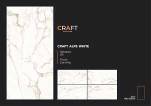 Azulejos de Porcelana con Acabado Tallado de 800x1600 mm, Azulejos de Piso y Pared Aeroni Bianco Gris Claro para Sala de Estar - Product Image 1