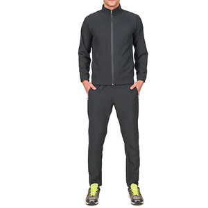 Chándal Deportivo Negro de Secado Rápido para Hombre, con Cierre Completo, Cuello Alto, Corte Regular, con Bolsillos Laterales, para Otoño 2026 - Product Image 1