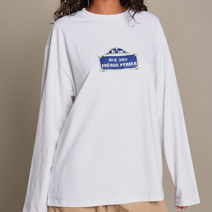 Camiseta de manga larga extragrande para mujer, informal, con logotipo personalizado, ropa urbana de primera calidad - Product Image 1