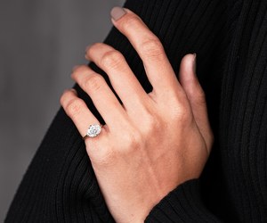 IGI Lab Grown Diamond <b>Ring</b> East-West Oval <b>Solitaire</b> Diamond <b>Ring</b> Matte Finish Engagement <b>Ring</b> Split <b>Ring</b> Matte Gold Wedding <b>Ring</b> - Product Image 2