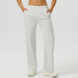 Pantalon de jogging color block taille haute coupe ample jambe droite avec poches, confortable et respirant pour le fitness et le yoga - Product Image 6