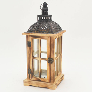 Farol de Madera para Velas Navideñas, Diseño Clásico, Ecológico, para Decoración del Hogar y Jardín, Varios Colores - Product Image 1