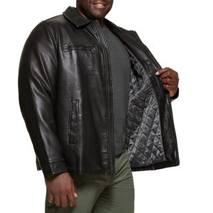 Chaqueta de Cuero Negra para Hombre de Micah Corporation - Chaqueta Estilo Motero Ajustada, Resistente al Viento, con Cuello Puntiagudo y Detalles de Cremallera - Product Image 4