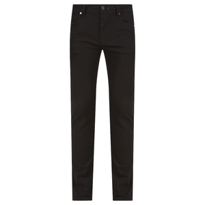 Jeans de mezclilla negros de corte recto, holgados, casuales, con estampado, de cintura media, talla grande para hombre, estilo urbano - Product Image 4